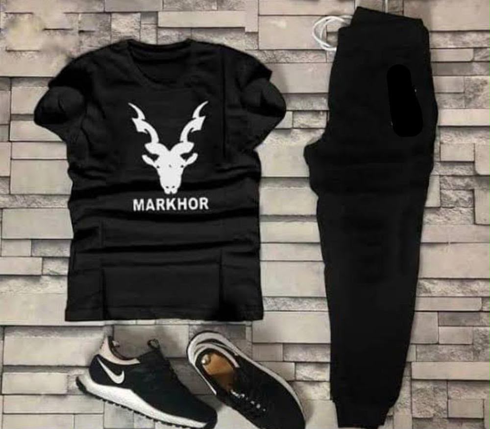 Black Markhor Print Tracksuit Co-ord Set