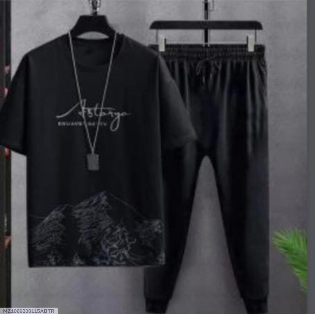 Black Signature Script Graphic Co-ord Set