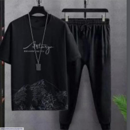 Black Signature Script Graphic Co-ord Set