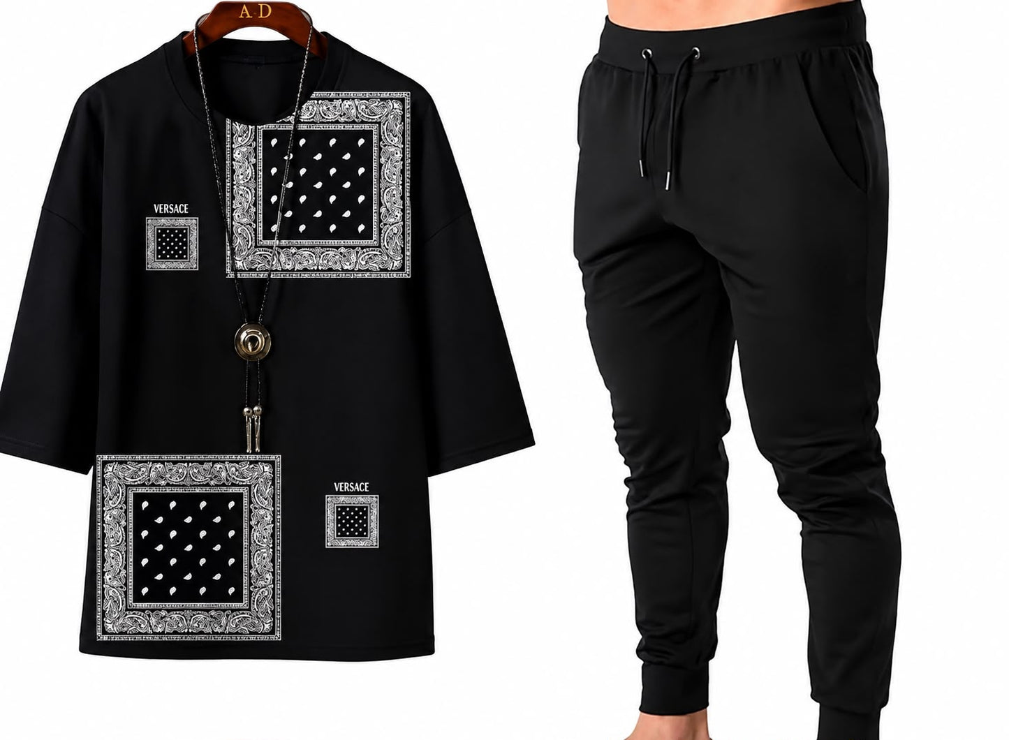 Black Bandana Print Tracksuit Co-ord Set