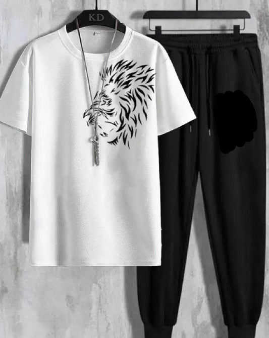 White Live Like a King Tracksuit Co-ord Set