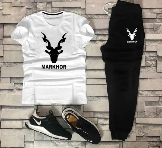 White Markhor Print Tracksuit Co-ord Set